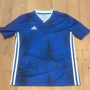Adidas Navy and White Athletic Shirt